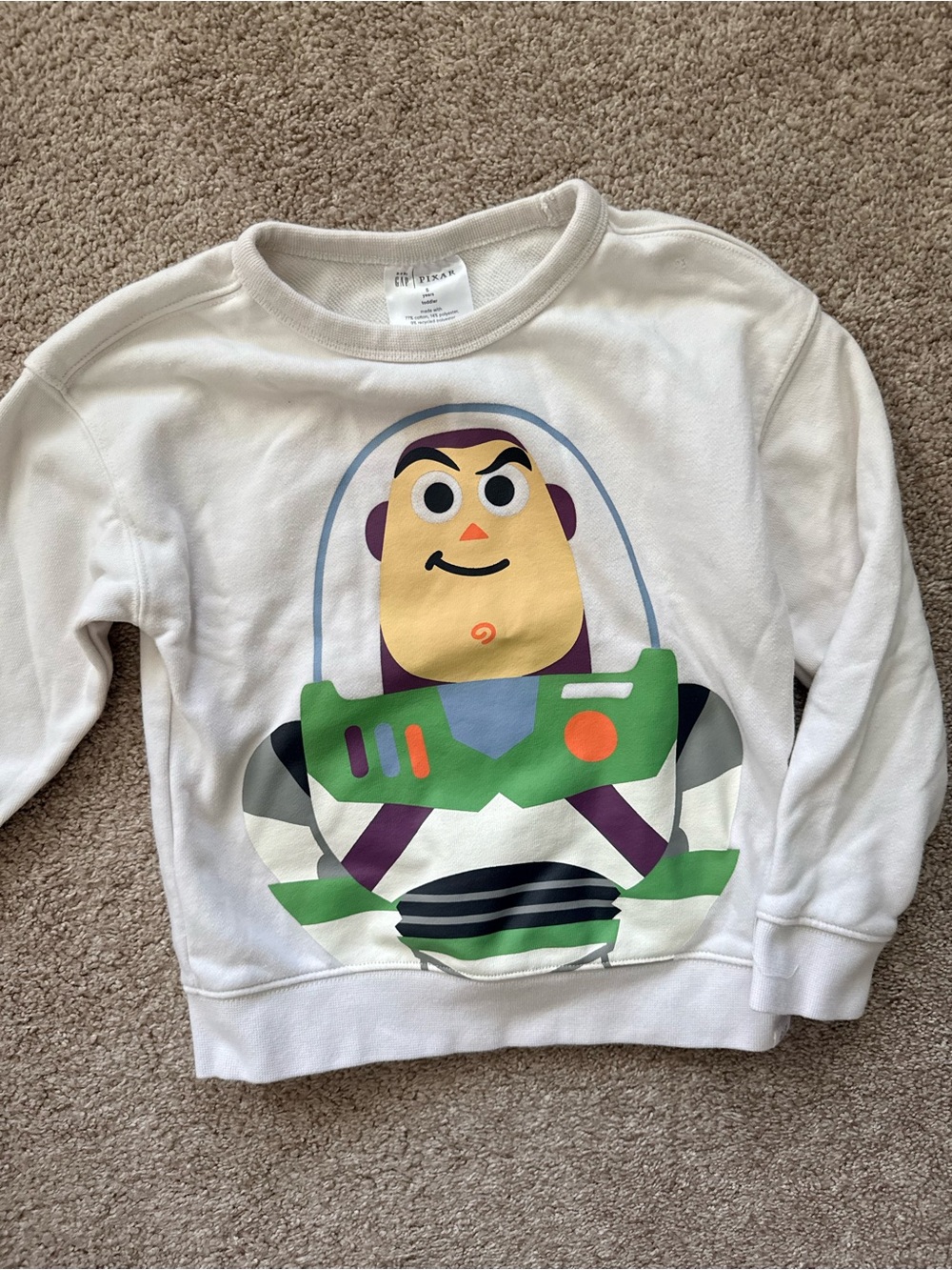 Baby Gap White Buzz Lightyear Graphic Sweatshirt - Disney Pixar